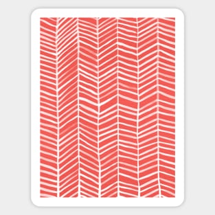 Herringbone Coral White Sticker